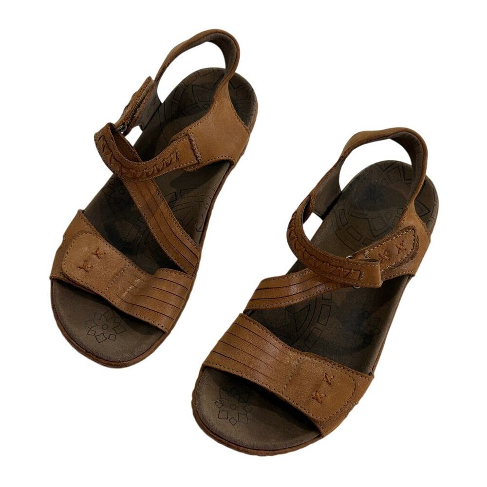 Taos Zenith Sandal Brown Leather Women 6 Comfort Adjustable Z-Strap Arch Support - Picture 1 of 13